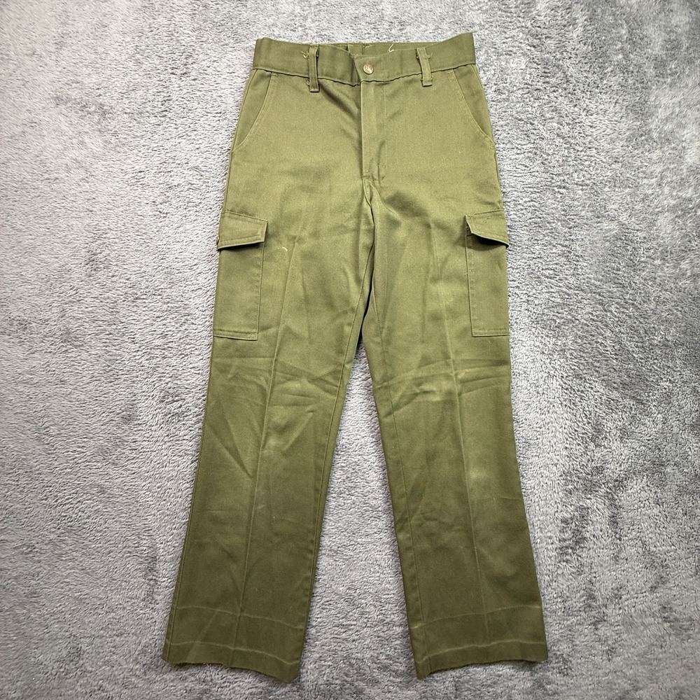 Vintage Boy Scouts of America Cargo Pants 26x28 Olive Green BSA Uniform Talon